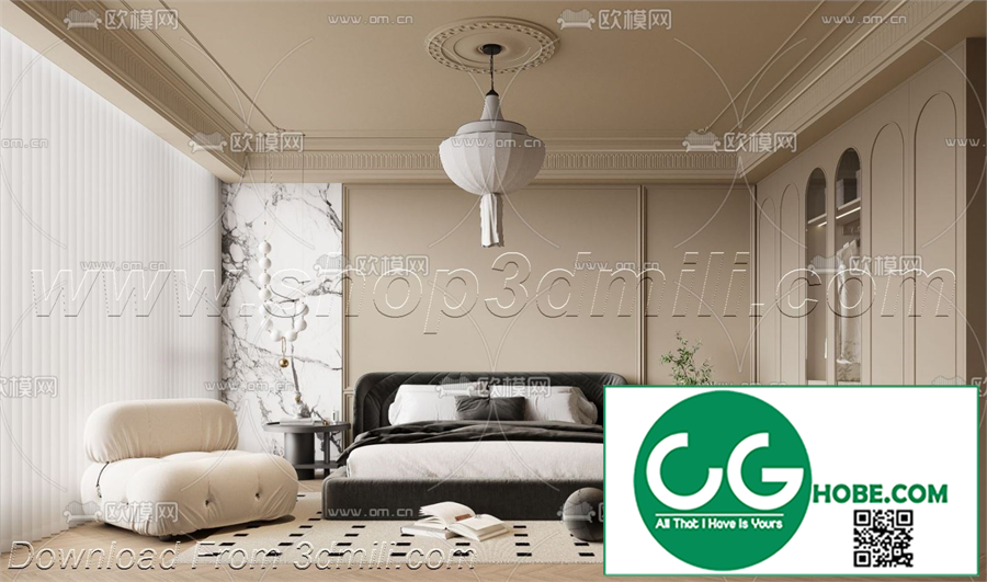 Modern Bedroom 16 3D Model