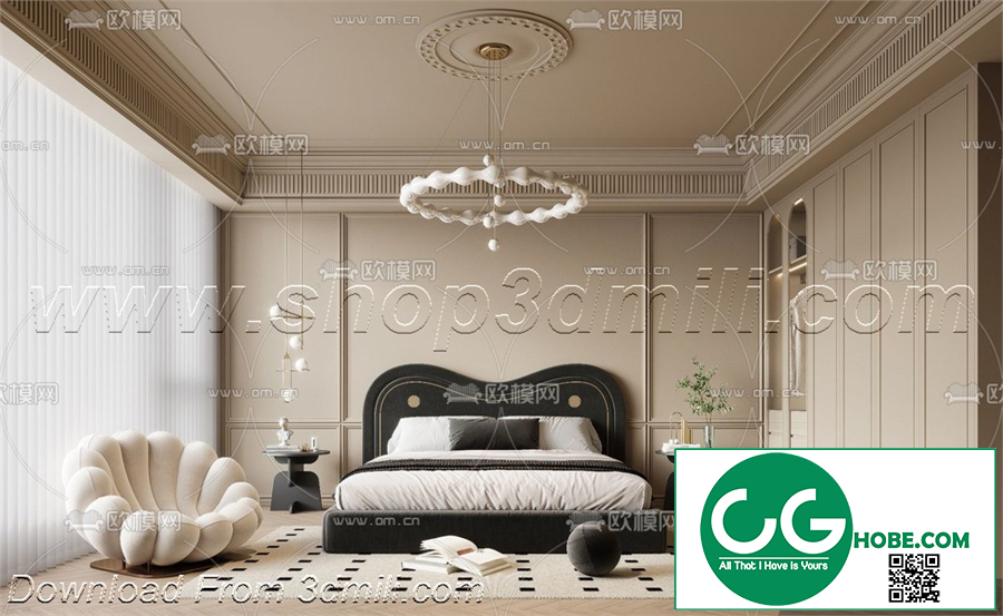Modern Bedroom 17 3D Model