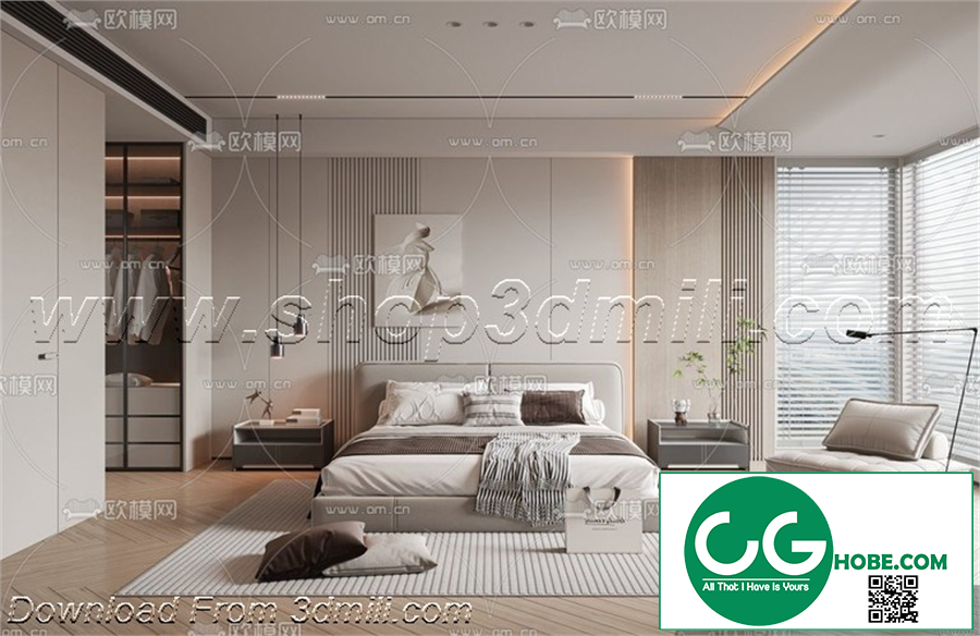 Modern Bedroom 18 3D Model