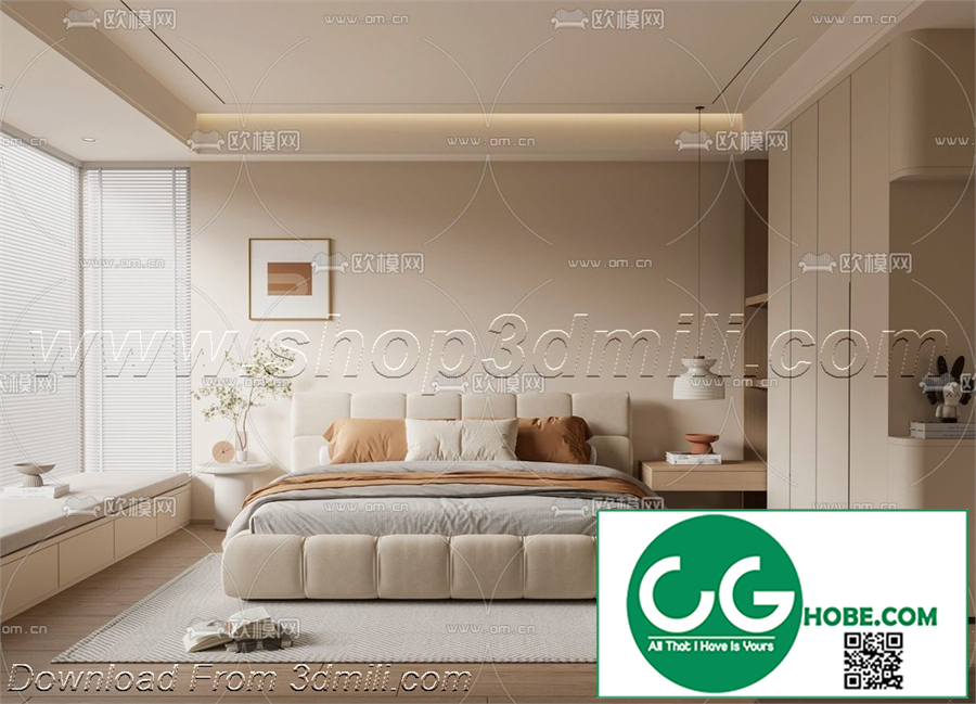 Modern Bedroom 21 3D Model