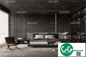 Modern Bedroom 25 3D Model