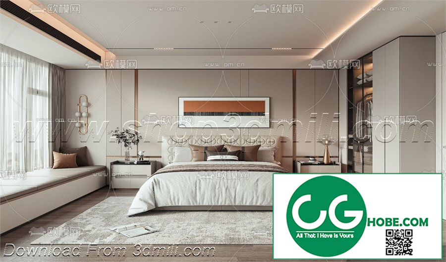Modern Bedroom 28 3D Model