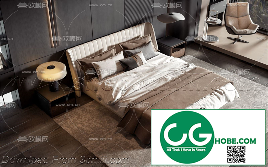 Modern Bedroom 30 3D Model