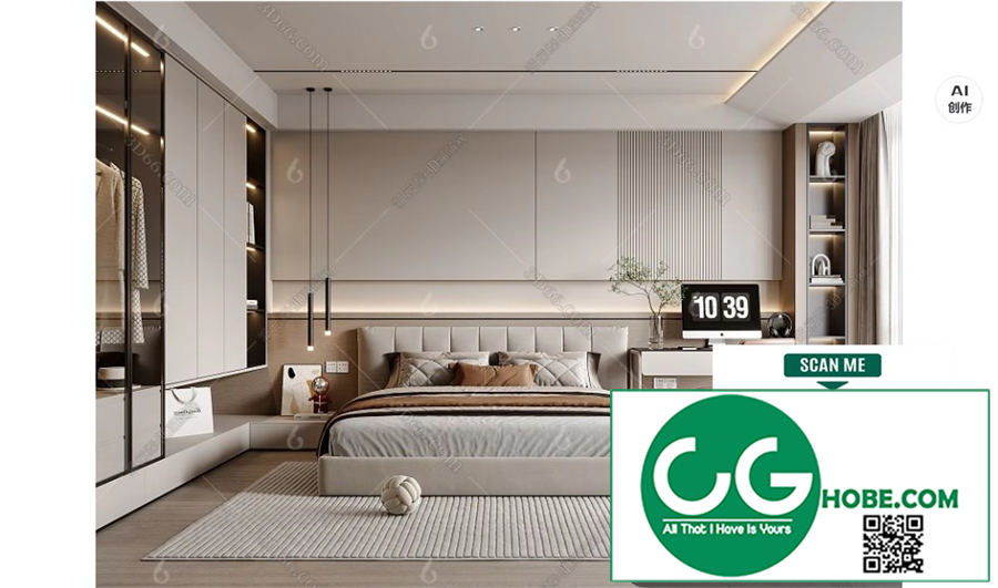 Modern Bedroom 35 3D Model