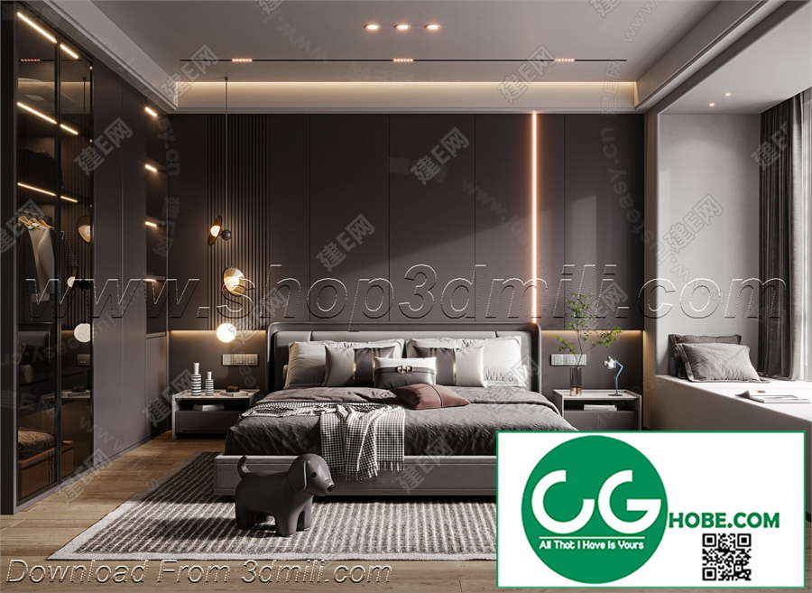 Modern Bedroom 38 3D Model