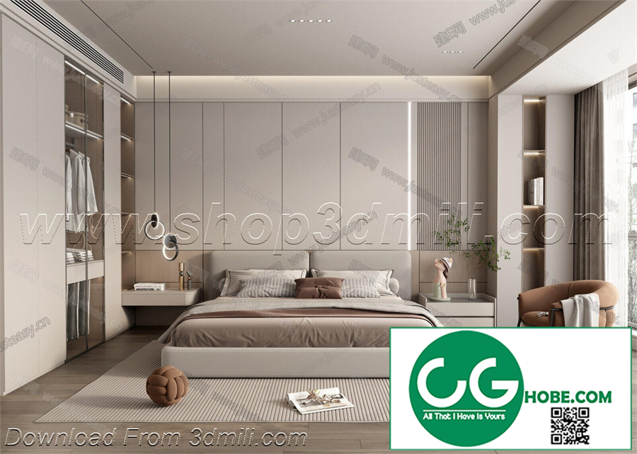 Modern Bedroom 50 3D Model