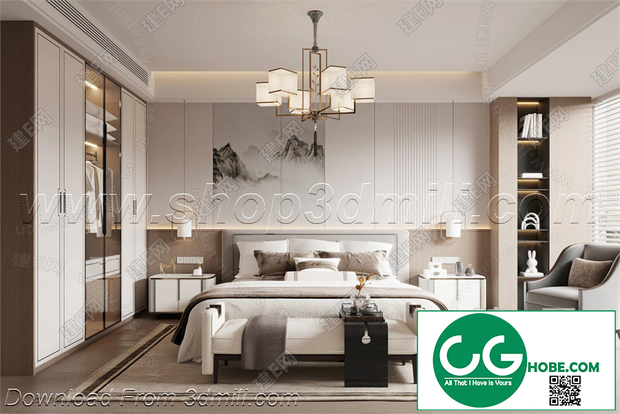 Modern Bedroom 51 3D Model