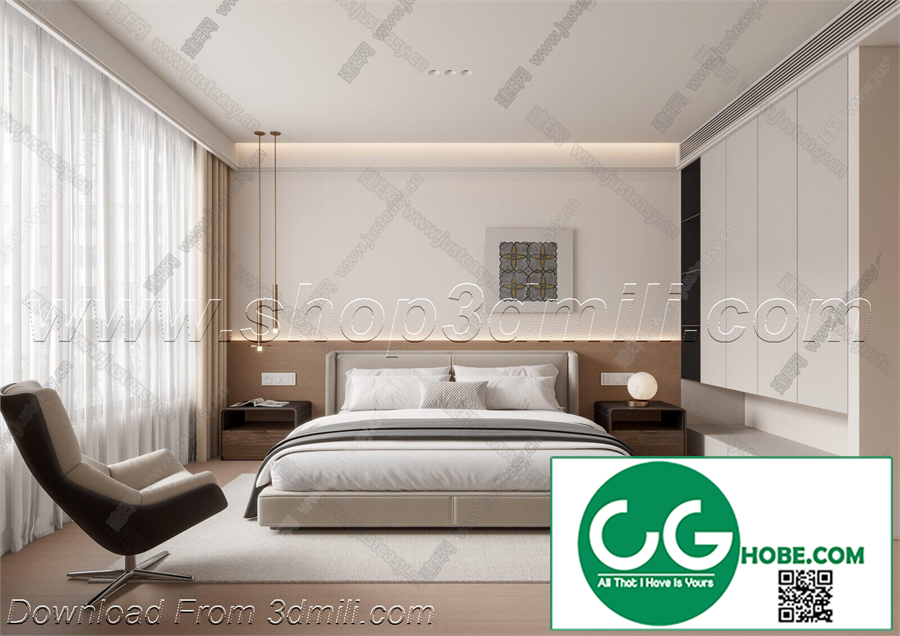 Modern Bedroom 52 3D Model