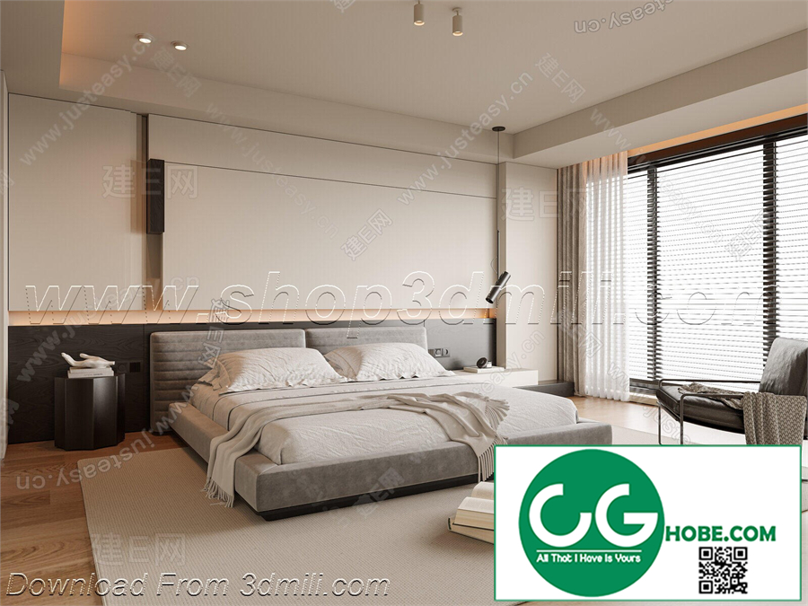 Modern Bedroom 53 3D Model