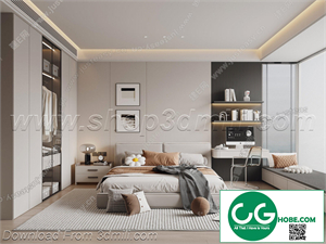 Modern Bedroom 54 3D Model