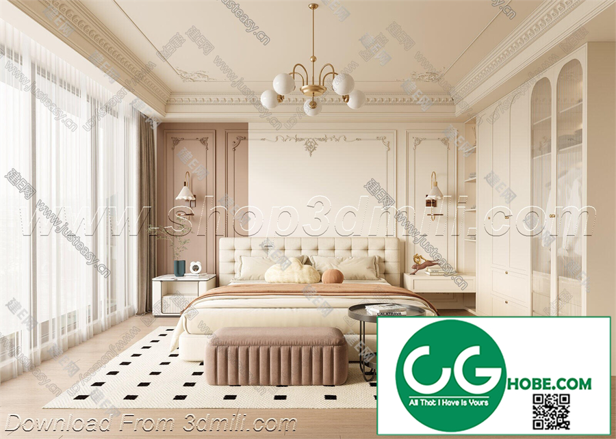 Modern Bedroom 55 3D Model