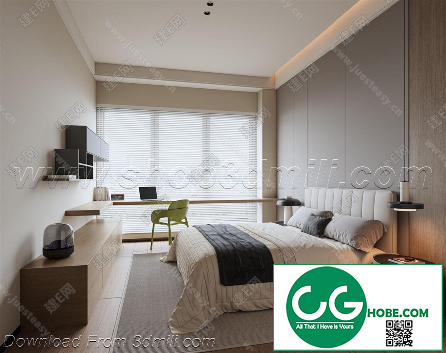 Modern Bedroom 58 3D Model