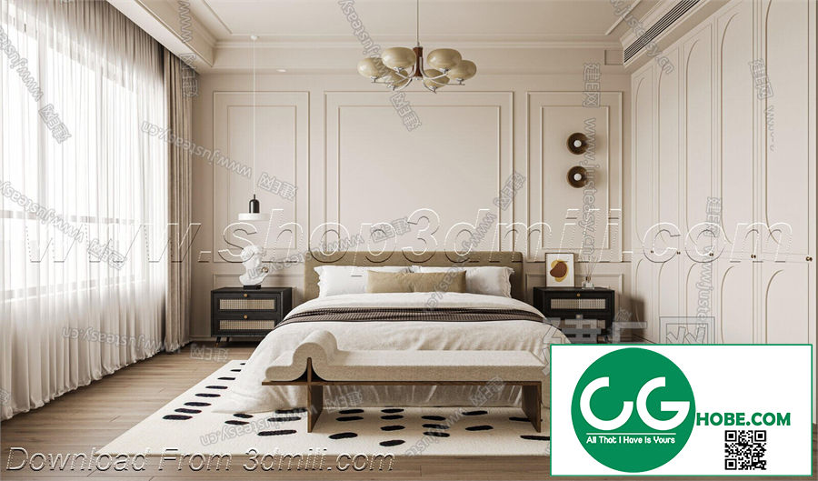 Modern Bedroom 59 3D Model