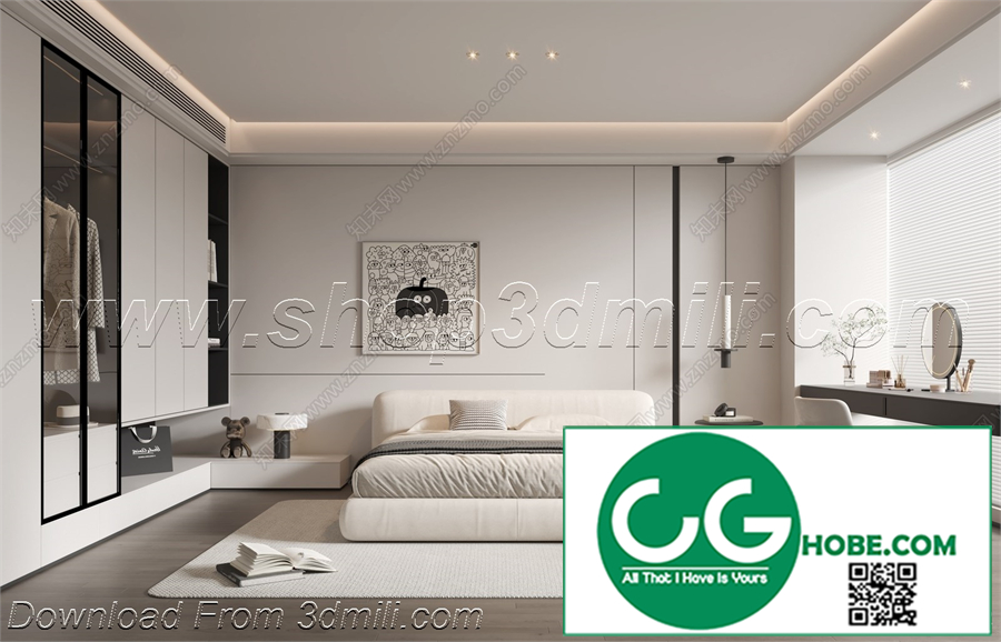 Modern Bedroom 80 3D Model