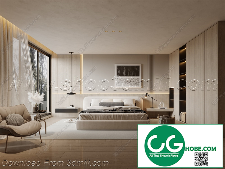 Modern Bedroom 83 3D Model