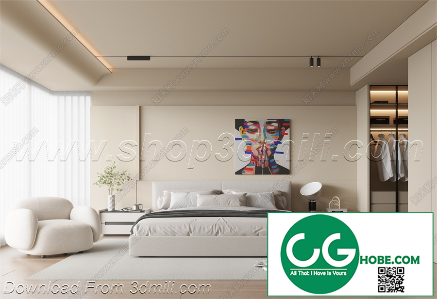 Modern Bedroom 85 3D Model