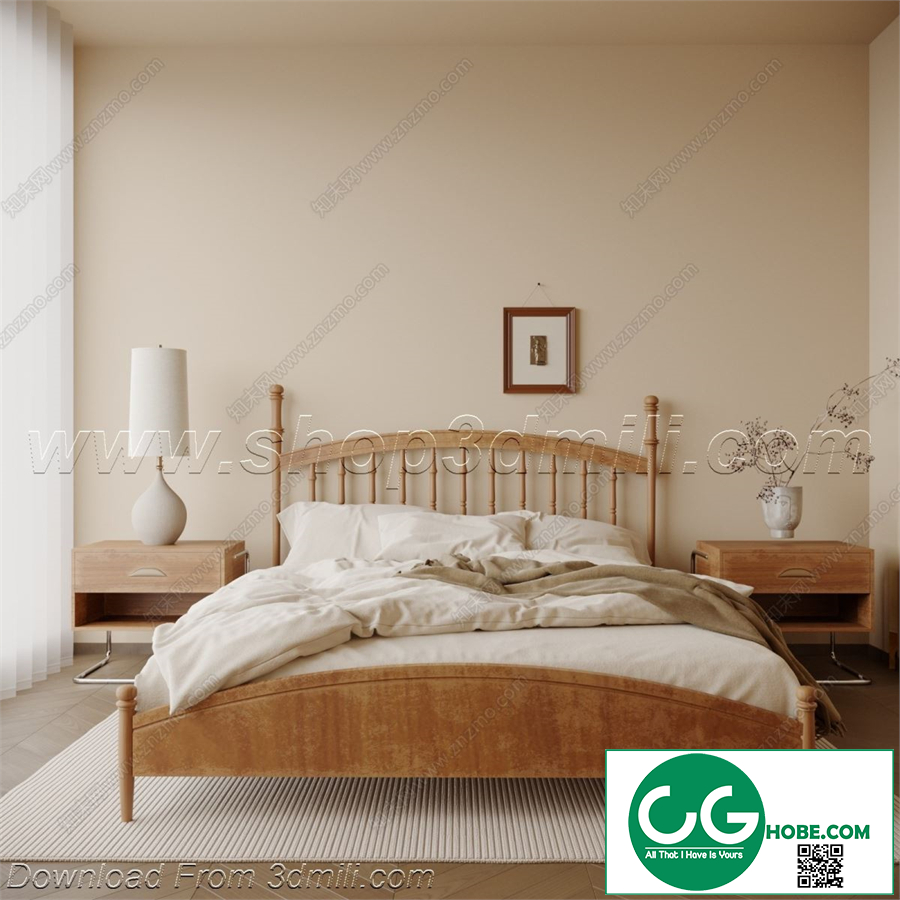 Modern Bedroom 90 3D Model