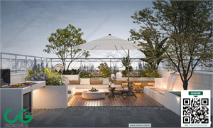Outdoor chair balcony chair rattan leisure chair 23 3d model
