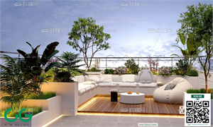 Outdoor chair balcony chair rattan leisure chair 30 3d model