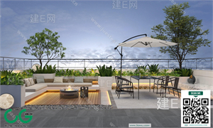 Outdoor chair balcony chair rattan leisure chair 33 3d model