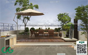 Outdoor chair balcony chair rattan leisure chair 39 3d model