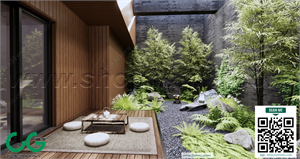 Outdoor chair balcony chair rattan leisure chair 42 3d model