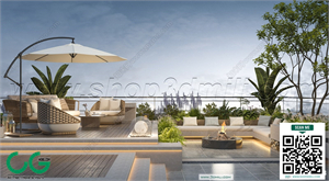Outdoor chair balcony chair rattan leisure chair 43 3d model
