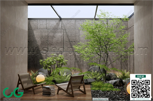 Outdoor chair balcony chair rattan leisure chair 48 3d model