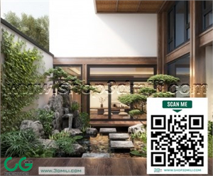 Outdoor chair balcony chair rattan leisure chair 59 3d model
