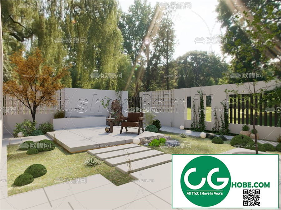 Outdoor chair balcony chair rattan leisure chair 65 3d model