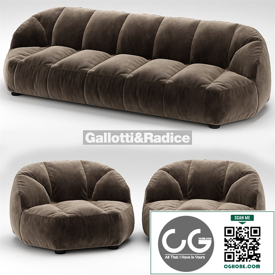 Cloud sofa and armchair Galotti & Radice