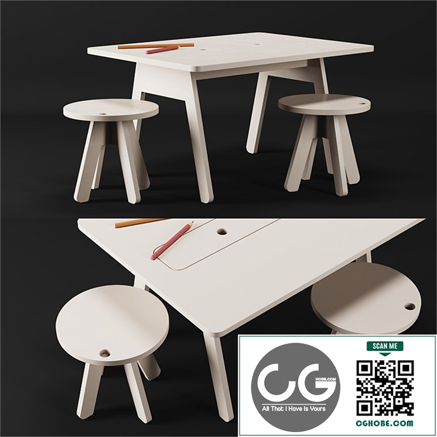 Kutikai Peekaboo Desk and Chairs