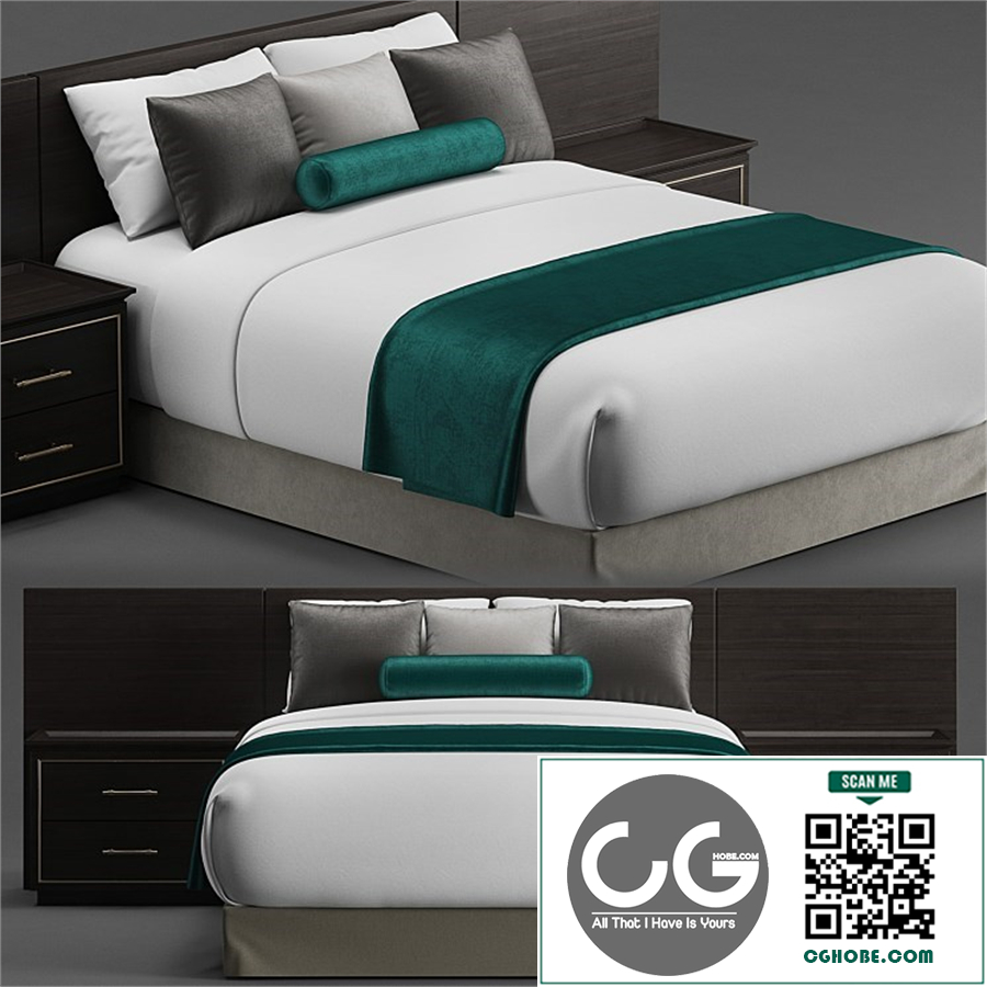 Hotel guest room bed 2