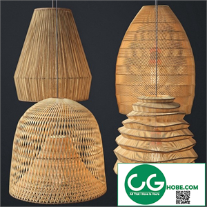 Rattan lighting set 2