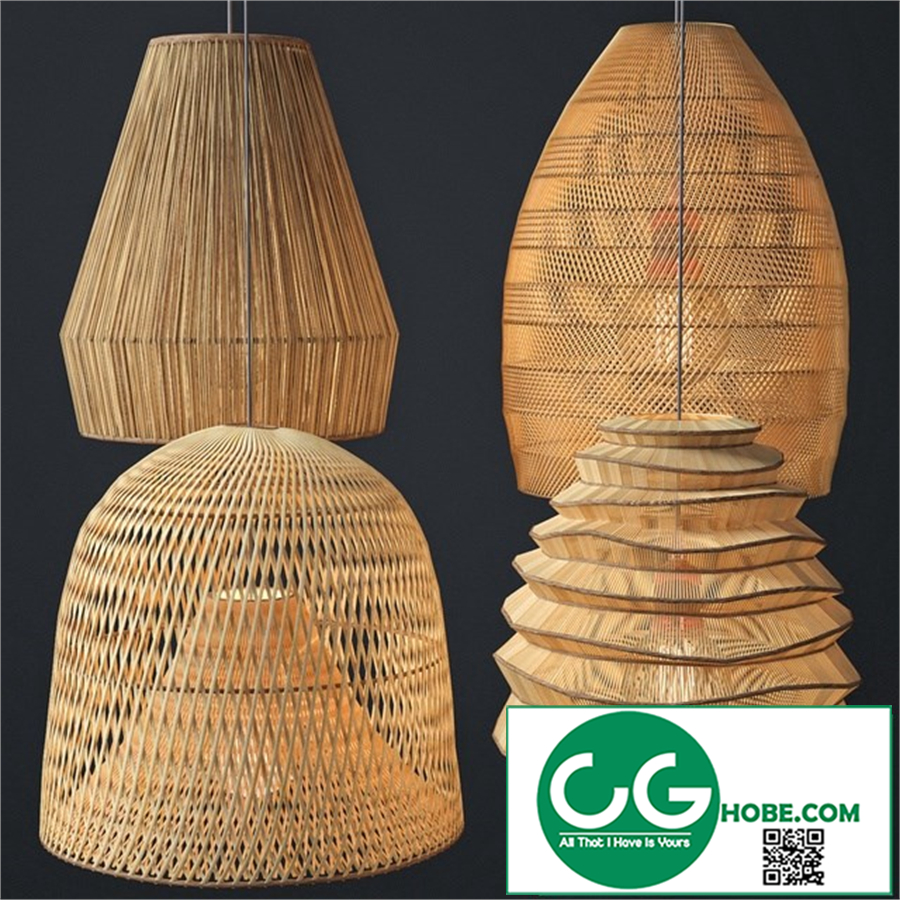 Rattan lighting set 2