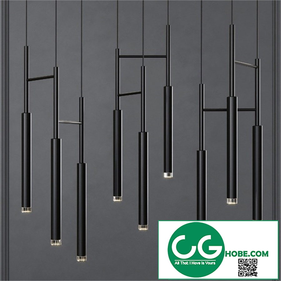 Grok CANDLE Triplex LED Pendant Black