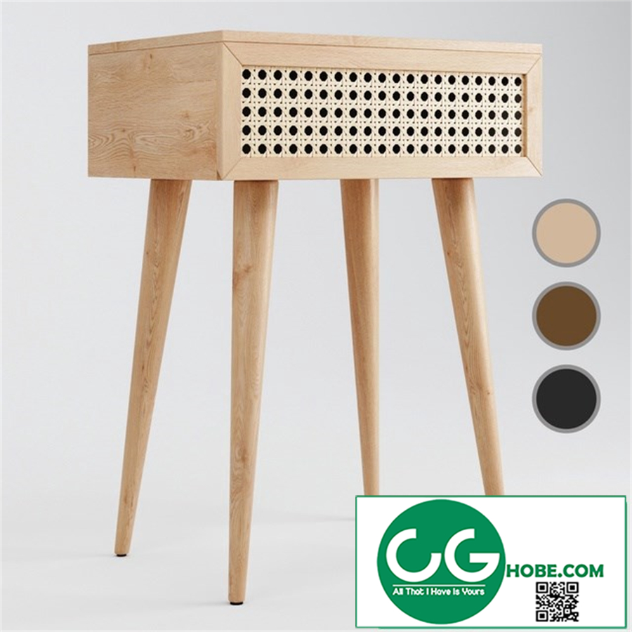 Light Oak Daintree Rattan Bedside Table PRO $7 Royalty free