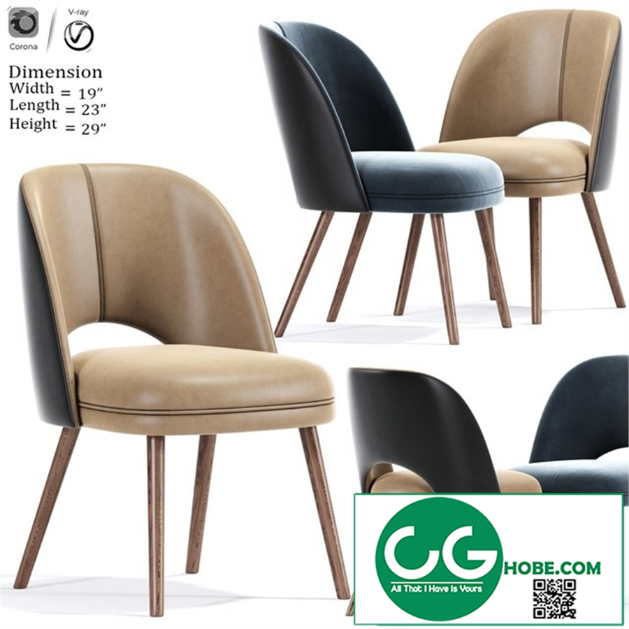 Mid Century Modern Barrel Backed Dining Chair