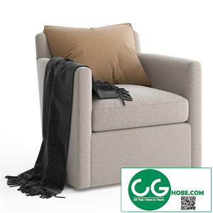 RH Oliver Barrelback Track Swivel Arm Chair