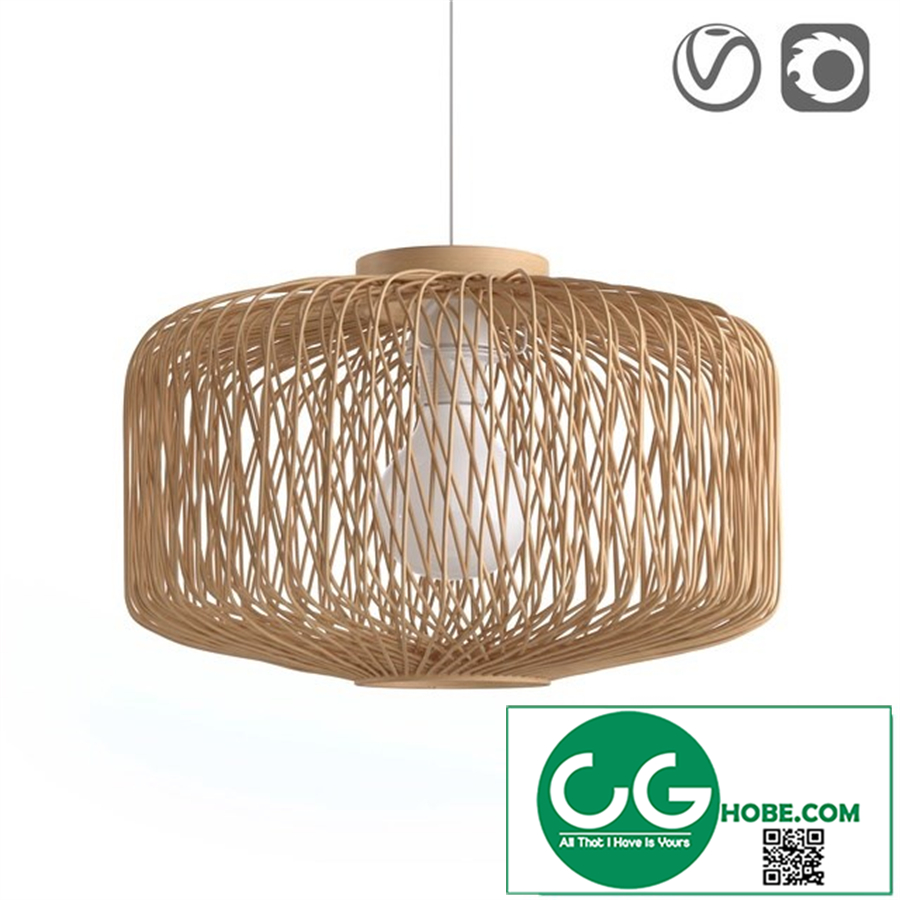 Rattan lamp, non electrified, Yaku