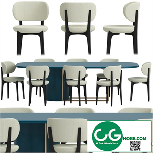 HORUS table and RICHMOND chairs by Secolo