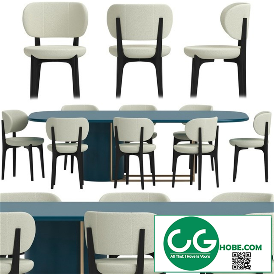 HORUS table and RICHMOND chairs by Secolo