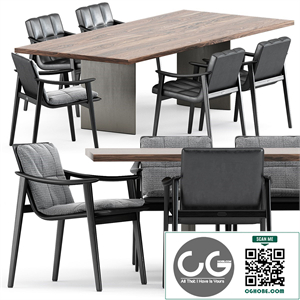 FYNN chair and LINHA DINING TABLE 4 by Minotti