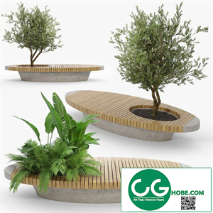 bench flowerbed