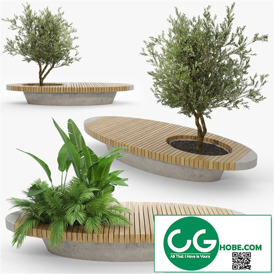 bench flowerbed