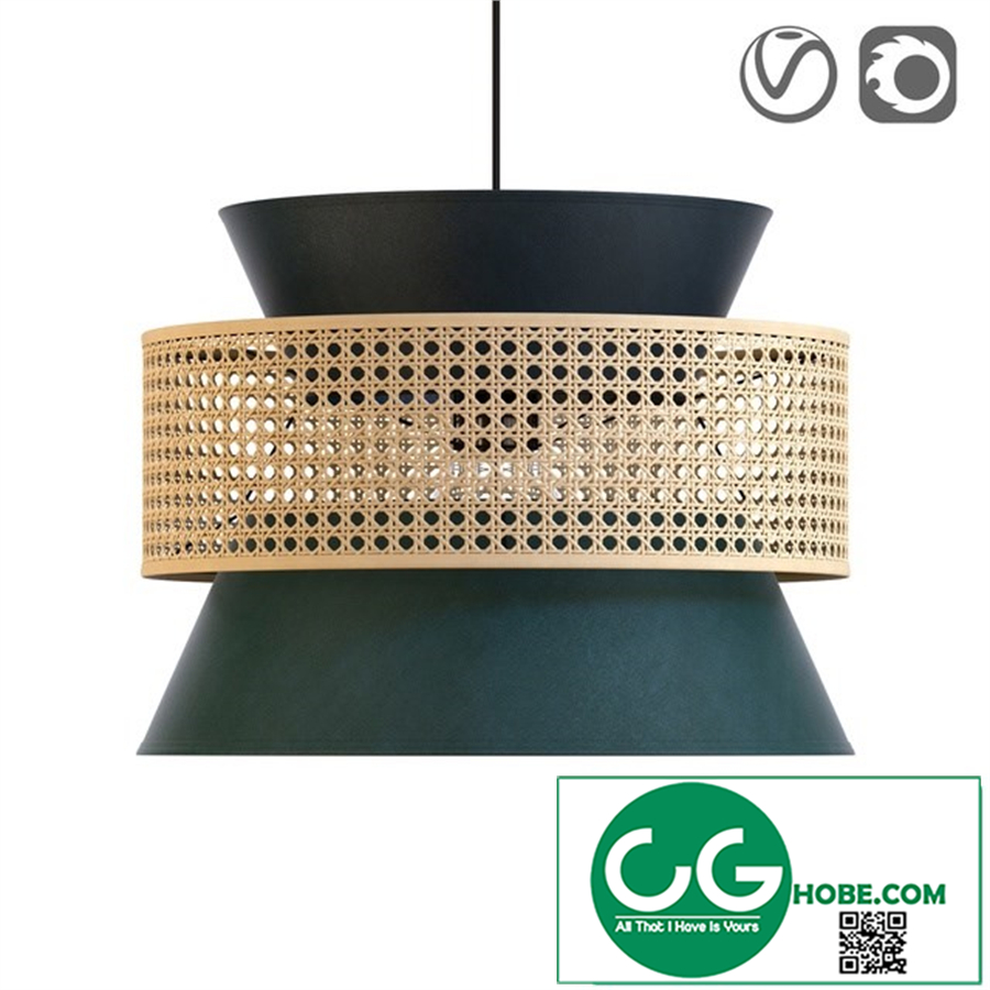Wicker lampshade for DOLKIE chandelier