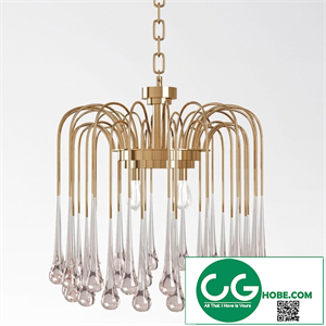 Beveled Murano Glass Teardrop Chandelier