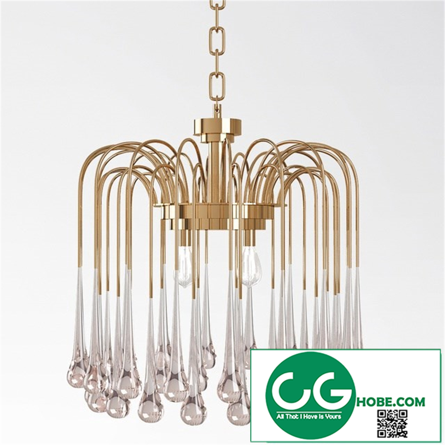 Beveled Murano Glass Teardrop Chandelier