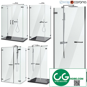 Shower enclosures and doors Radaway | Arta black set 102