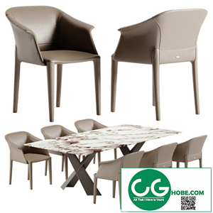 Cattelan Italia Mad Max Keramik table Zuleika chair set
